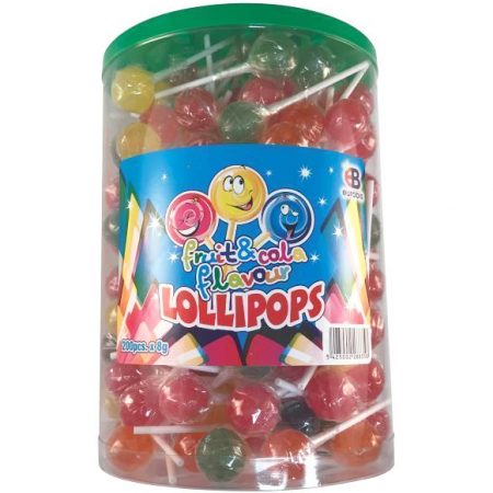 Lollipops Fruit & Cola smaak 200 stuks