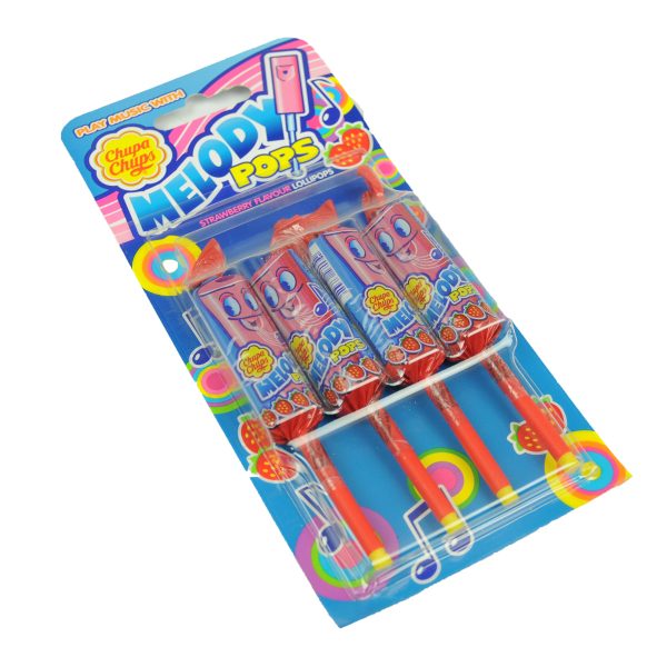 Chupa Chups Snoep “Melody Lollipops Strawberry” 4x15g