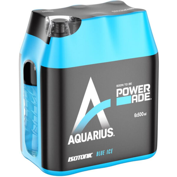 Aquarius Blue Ice 6 x 50cl – PET Flesjes – Met Koolhydraten & Mineralen – Sportdrank - Afbeelding 2