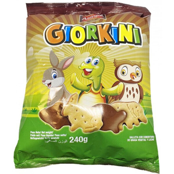 Asinez Giorkini Dierenkoekjes Met Melkchocolade 240g