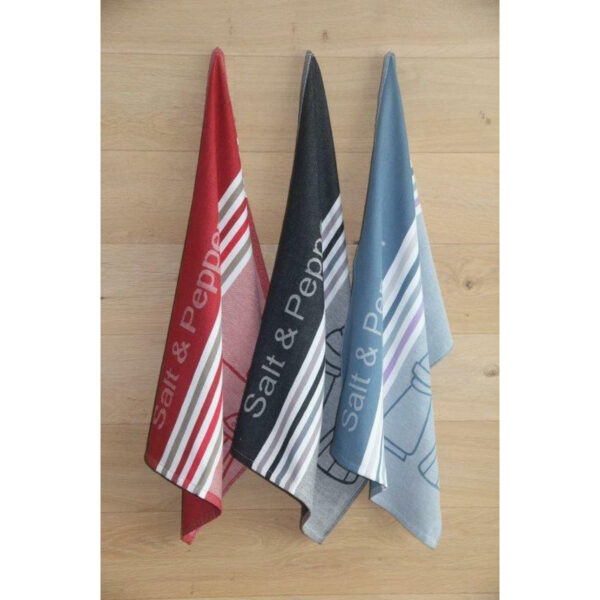 6 Keukenhanddoeken - Thee- Handdoek - 100% katoen - Salt & Peper  50x70 cm set per 6 Blauw