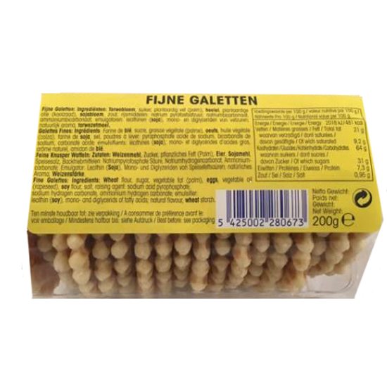 Fijne Harde Galetten Wafeltjes 200gr