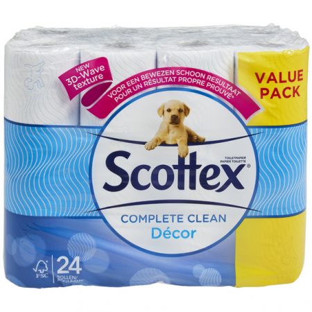 Scottex Complete Clean 2-laags WC Papier – 24 rollen