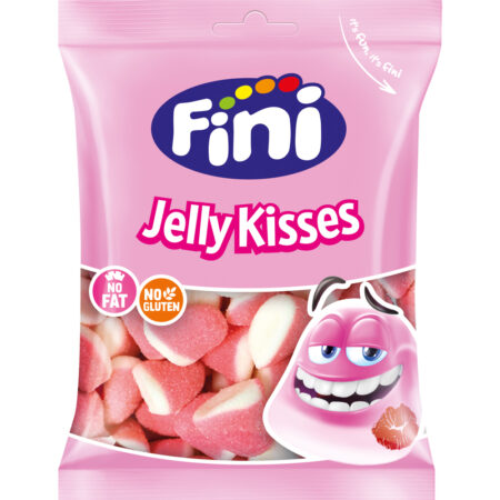 Fini Jelly Kisses Strawberry & Cream 100g – Zachte Aardbei-Room Snoepjes