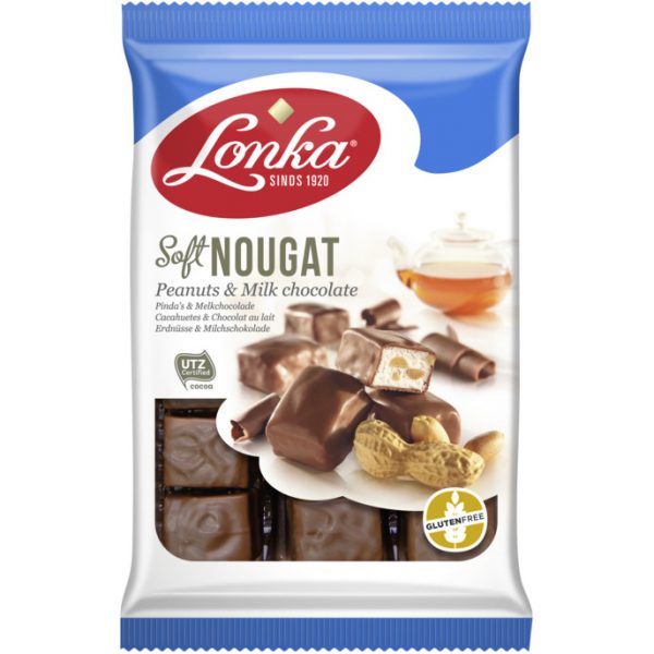 Lonka Soft Nougat Peanuts & Milk Chocolate 160gr