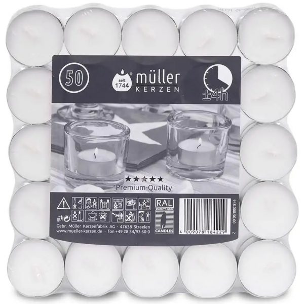 Müller Theelichtjes 4u - 50 Stuks