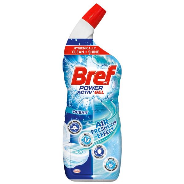 Bref Toiletreiniger Power Activ'Gel - Ocean - Hygiënisch Schoon - Anti-Kalk - Anti-Vuil - Extra Frisheid 700ml - Afbeelding 2