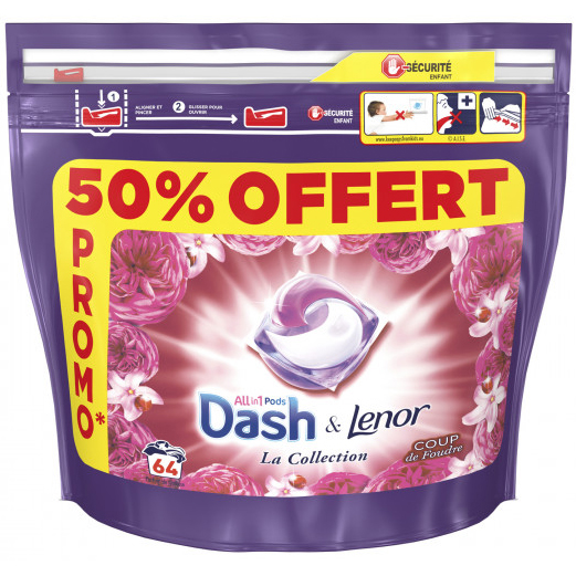 Dash & lenor collection 64pods coup de foudre