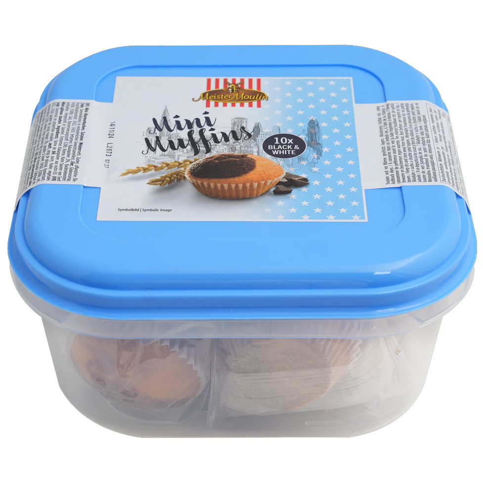 Mini Muffins Black & White In Bewaarpot - Apart Verpakt 10 Stuks - Afbeelding 2