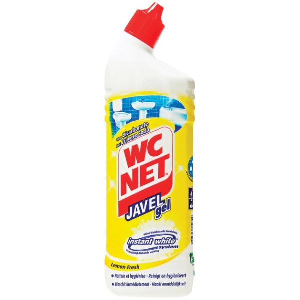 WC Net Toiletreiniger Javel Gel Met Zuivere Soda - Lemon Fresh 750ml - Hygiëne - Reinigt - Maakt Onmiddellijk Wit