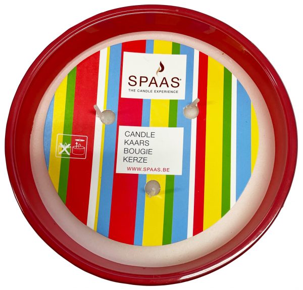Spaas Kaars In Glas 3 Wieken Rood Ø13,5cm - Afbeelding 2