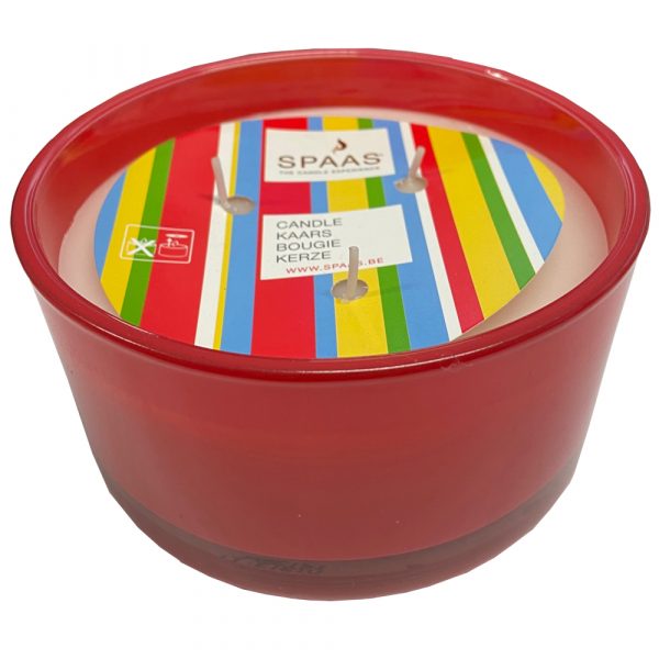 Spaas Kaars In Glas 3 Wieken Rood Ø13,5cm
