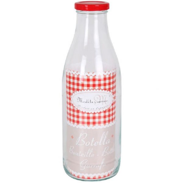 Glazen Fles 1L 9x25,5cm - Afbeelding 2