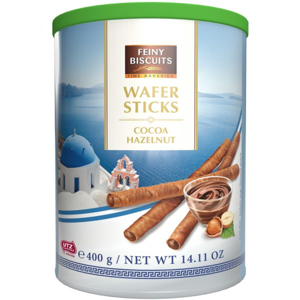 Feiny Biscuits Krokante Wafelrolletjes Gevuld Met Cacao-Hazelnootcrème 400g - Afbeelding 3