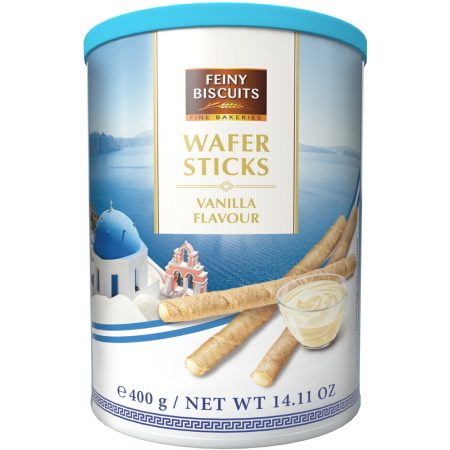 Feiny Biscuits Krokante Wafelrolletjes Gevuld Met Vanille Crème 400g