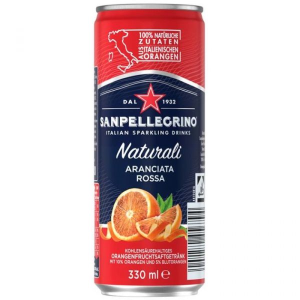 San Pellegrino Aranciata Rossa 6x33cl -- Sleek Blikjes - Bloedsinaasappelsap - Limonade - Afbeelding 2