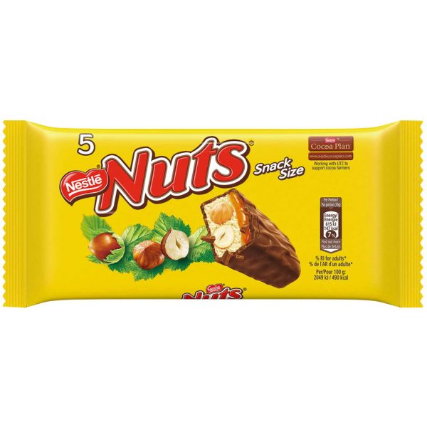 Nestlé Nuts Snacksize Chocoladereep 5 x 30g