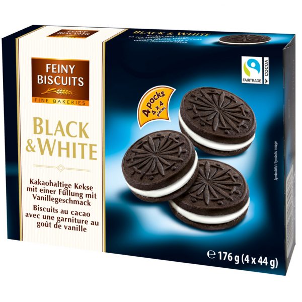 Feiny Biscuits Black & White Koekjes - Apart Verpakt 4 x 4 Stuks - Afbeelding 3