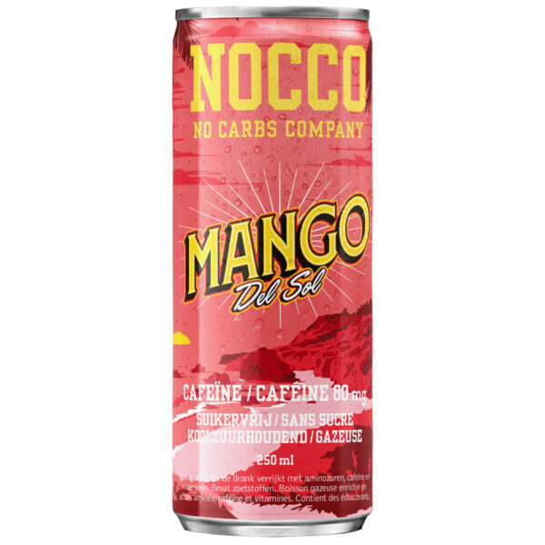 Nocco Energy Drink Mango 250ml – Sleek Blikje – Suikervrij – BCAA - Afbeelding 4