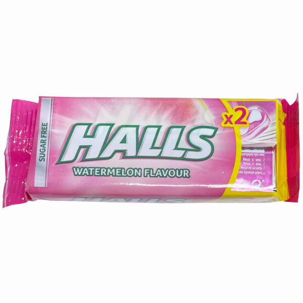 Halls Muntjes Watermeloen Suikervrij 2 x 32g