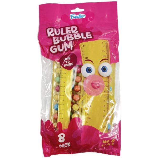 Fundiez Kauwgomballen Meetlat Apart Verpakt 8 x 20g