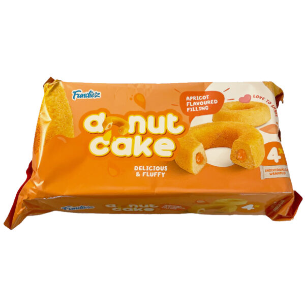 Fundiez Donut Cake Met Abrikoosvulling Apart Verpakt 4 Stuks