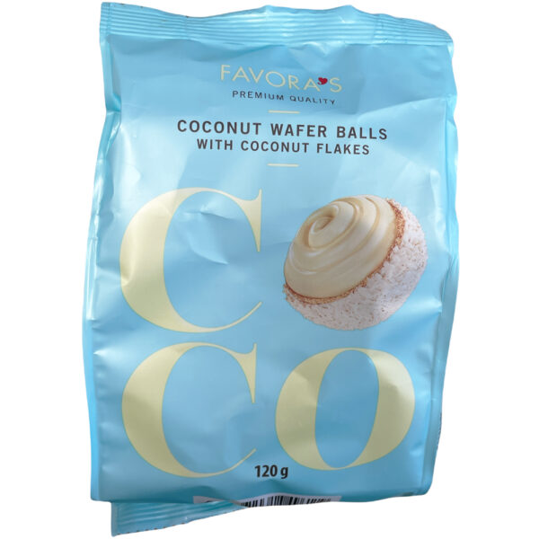 Favora Wafelballletjes Met Witte Chocolade & Kokos 120g