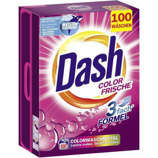 Dash Waspoeder Gekleurde Frisheid 100 Wasb./6kg – Drievoudige Formule – Kleurwasmiddel - Afbeelding 2