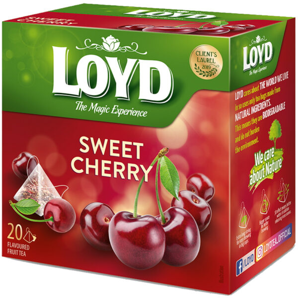 Loyd Fruitthee Sweet Cherry  – 20 Pyramide Theezakjes – Kersensmaak