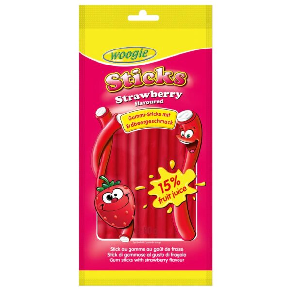 Woogie Aardbei Sticks 80g – Sticks Met Aardbeismaak - 15% Vruchtensap - Afbeelding 4