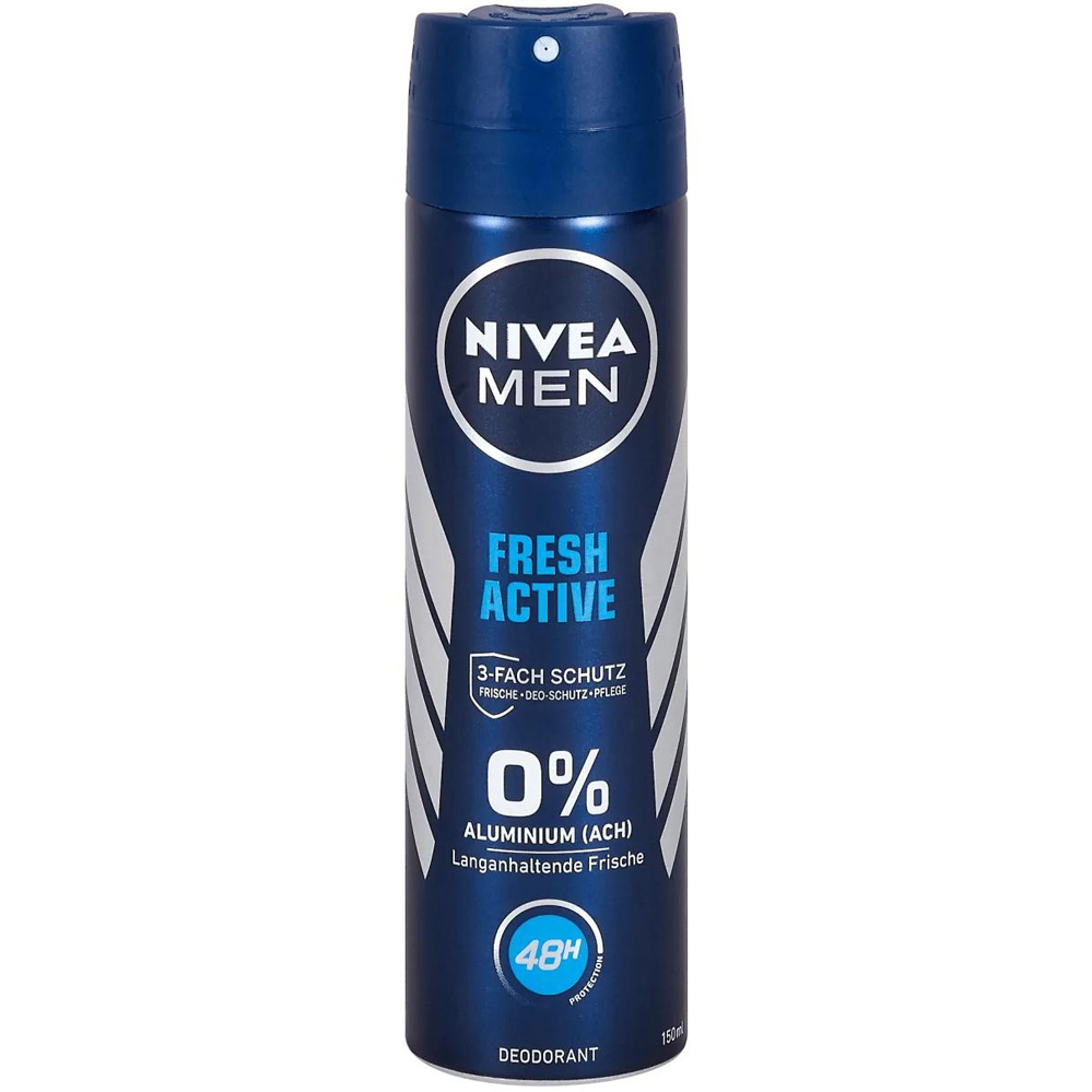 Nivea Men Deodorant Fresh Active 0 aluminium 48H 150ml Snuffelstore