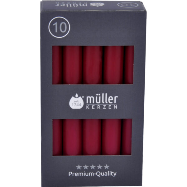 Müller Tafelkaarsen 17,5cm Bordeaux 10 Stuks
