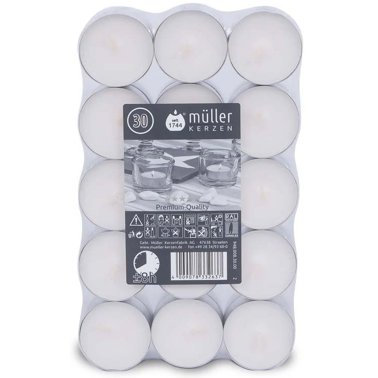 Müller Tealights Geurkaarsen, geur exotische vruchten, 39 × 15 mm