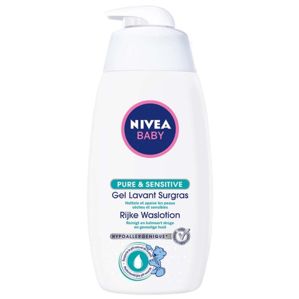 Nivea Baby Rijke Waslotion Pure & Sensitive 500ml - Afbeelding 2