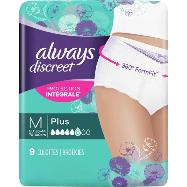 Always Discreet Broekjes Tegen Urineverlies Medium 9 Stuks