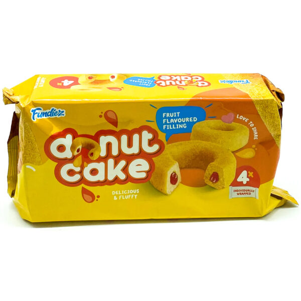 Fundiez Donut Cake Met Fruitvulling Apart Verpakt 4 Stuks