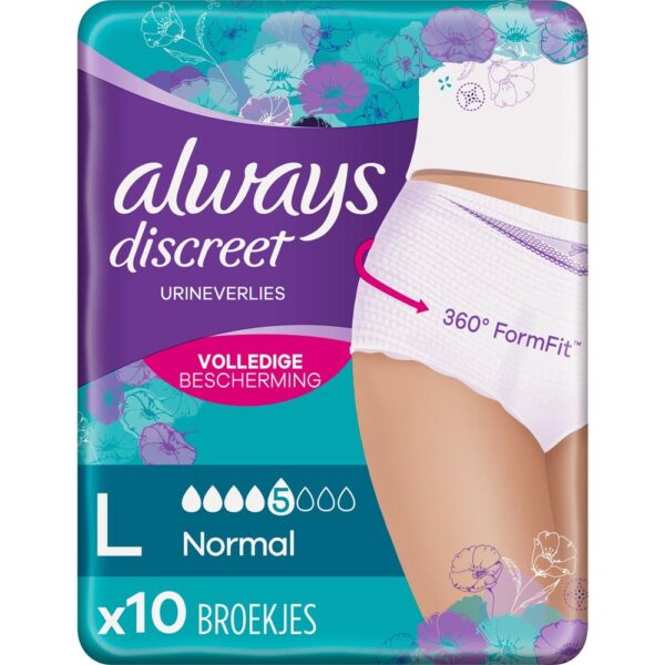 Always Discreet Broekjes Tegen Urineverlies Large 10 Stuks