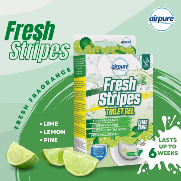 Airpure Toiletreiniger Fresh Stripes Lime Zing 45ml - Afbeelding 2