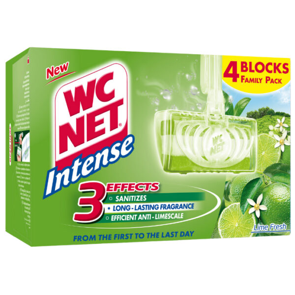 WC Net Intense Toiletblokje Lime Fresh 4 Stuks