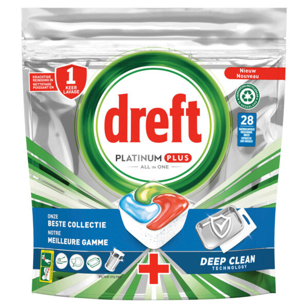 Dreft Vaatwascapsules Platinum Plus Deep Clean 28 Capsules