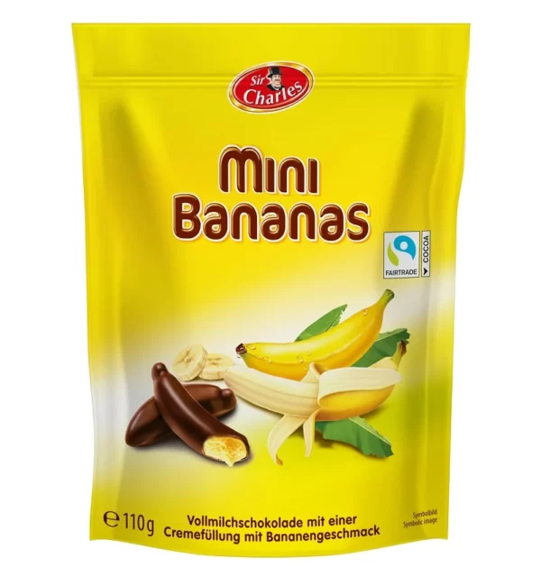 Sir Charles Mini Bananenschuimpjes Met Chocolade 110g
