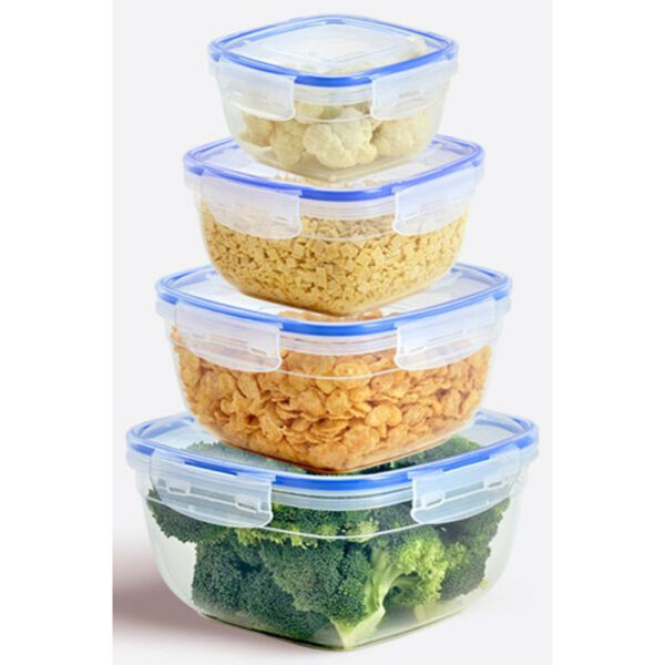 Lock & Fresh  Voorraaddoos Vierkant set/4