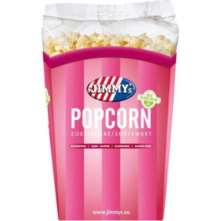 Jimmy’s popcorn zoet 140g – kant-en-klare zoete popcorn snack