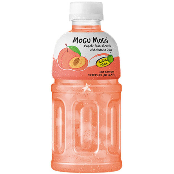 Mogu Mogu Fruitdrink Perzik Smaak 320ml - PET Flesje - Met Nata de Coco - Afbeelding 3