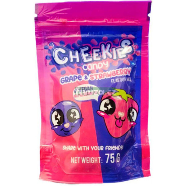 Snelverkoop THT 30/04 Cheekies Snoep "Druif & Aardbei" 75g - Afbeelding 2