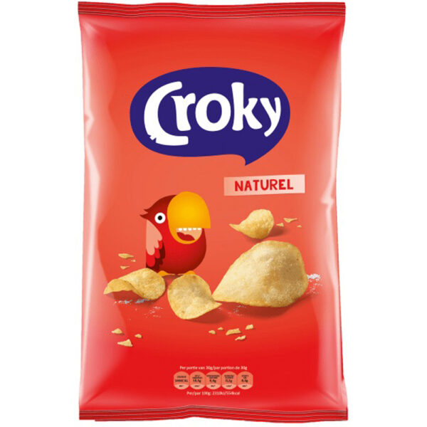 Croky Chips Naturel 12 x 100gr - Afbeelding 2