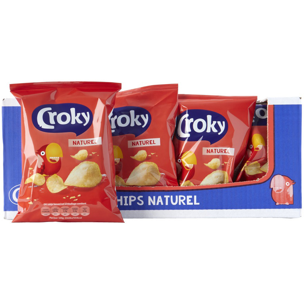 Croky Chips Naturel 12 x 100gr Snuffelstore