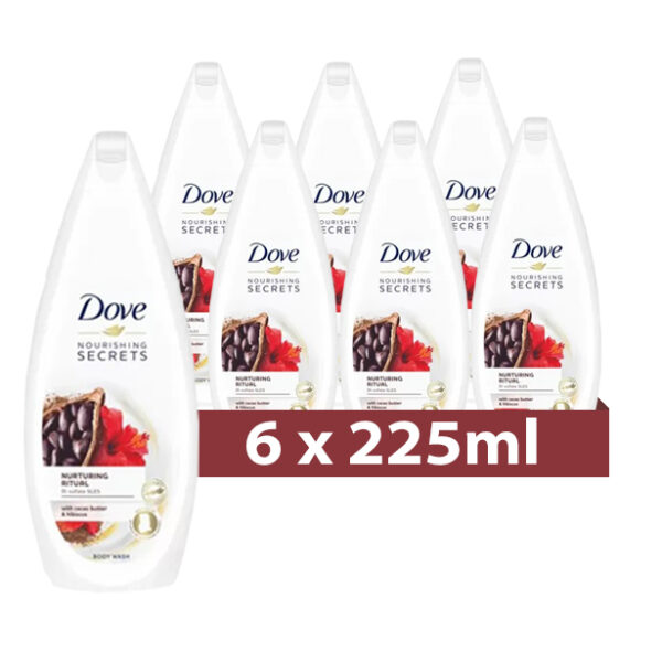 Dove Douchecrème Nurturing Cacao Butter & Hibiscus 6 x 225ml - Afbeelding 2