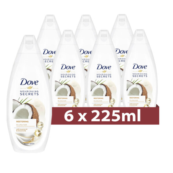 Dove Douchecrème Restoring Coconut Oil & Almond Milk 6 x 225ml