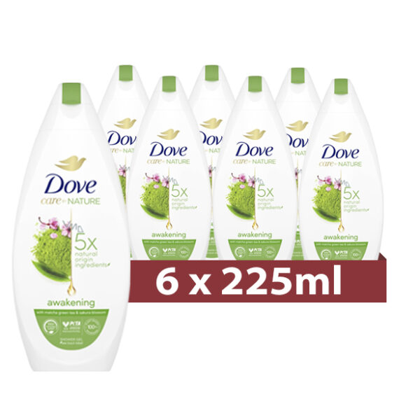 Dove Douchecrème Awakening Matcha Green Tea & Sakura Blossom 6 x 225ml - Afbeelding 2